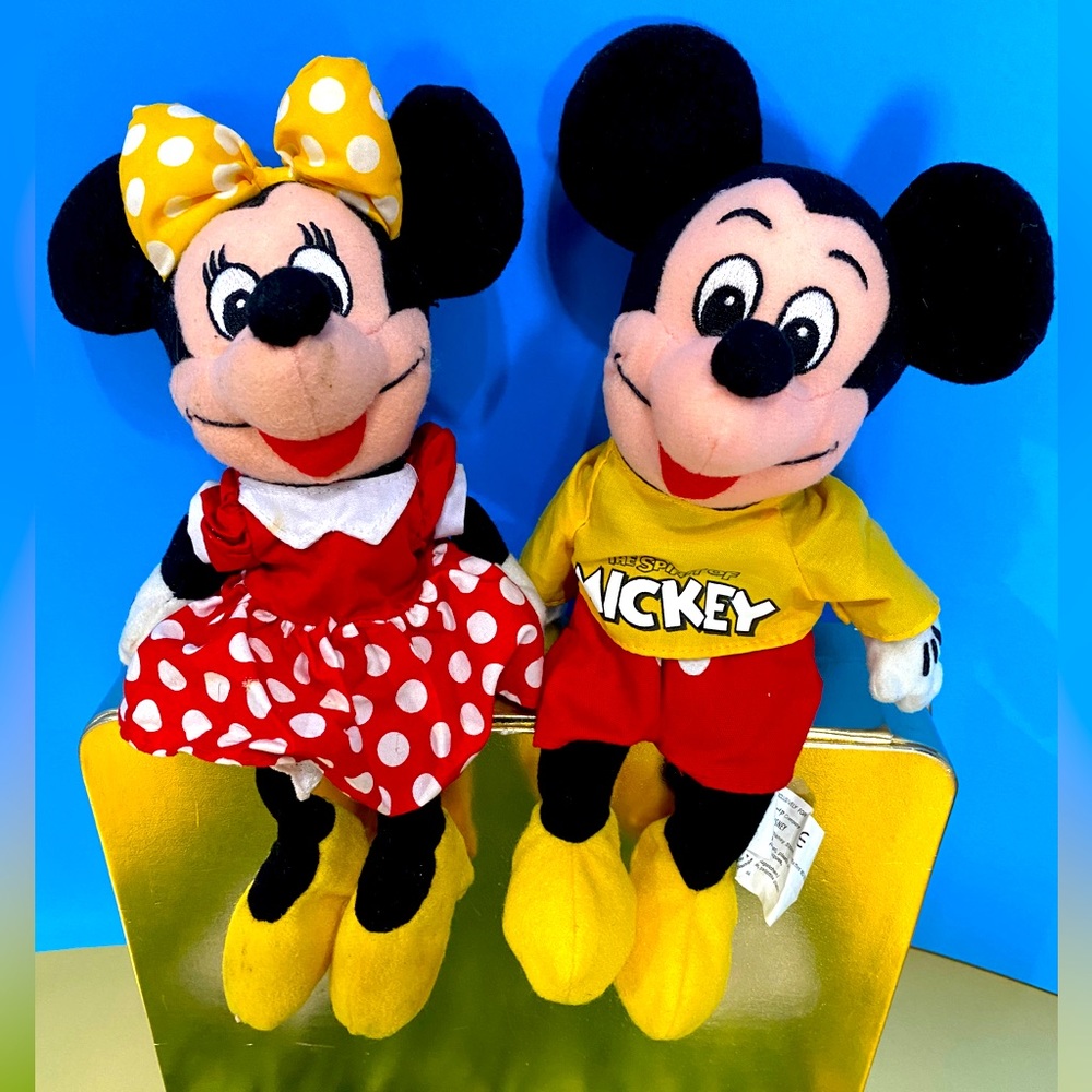 DISNEY EXCLUSIVE NWT VTG 1990s SPIRIT OF MICKEY & MINNIE RETIRED BEAN BAG PLUSH